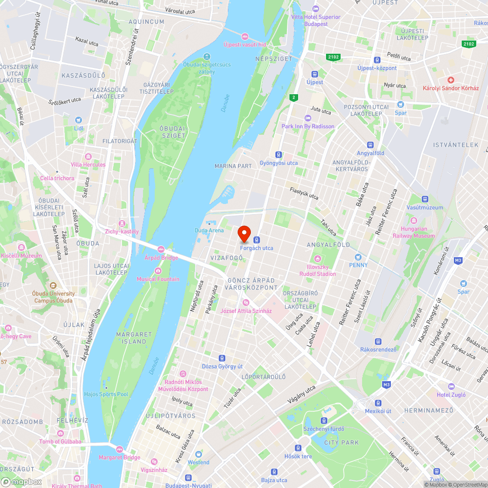 XIII. ker. Turbina Utca közvilágtás bejelentés helye