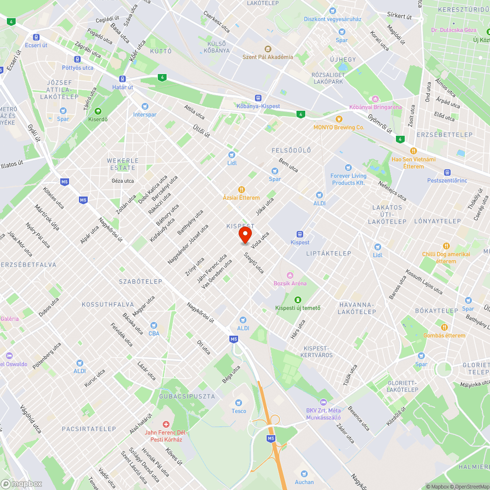 Kátyúk bejelentés helye