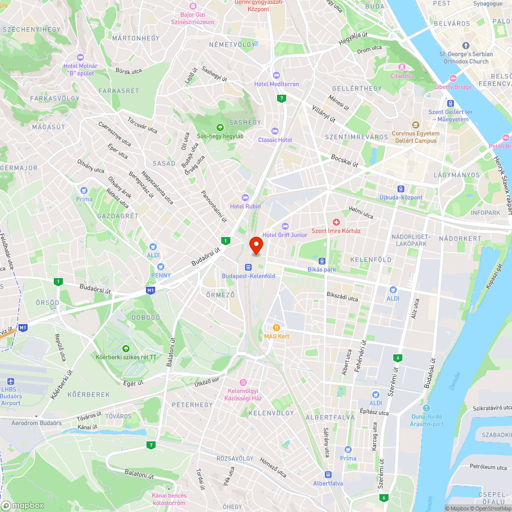 Kelenföldi pu. balesetveszélyes aknafedlap bejelentés helye