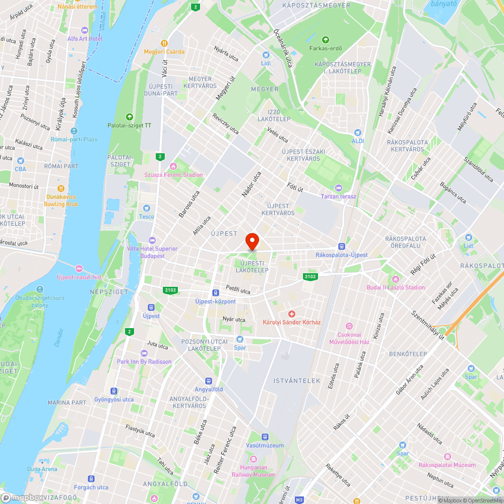 Veszélyes kátyú bejelentés helye