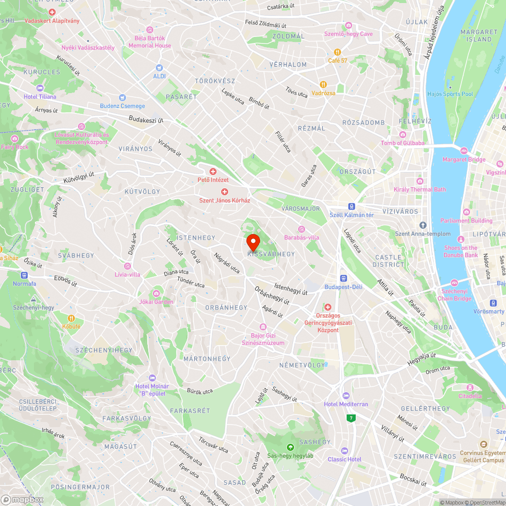 Kissvábhegyi szemétkupac bejelentés helye