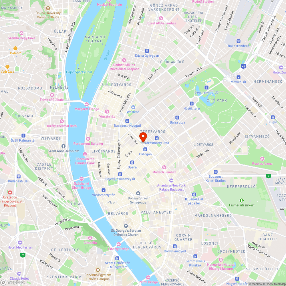 Teréz körút - Aradi utca magasan levő tábla bejelentés helye