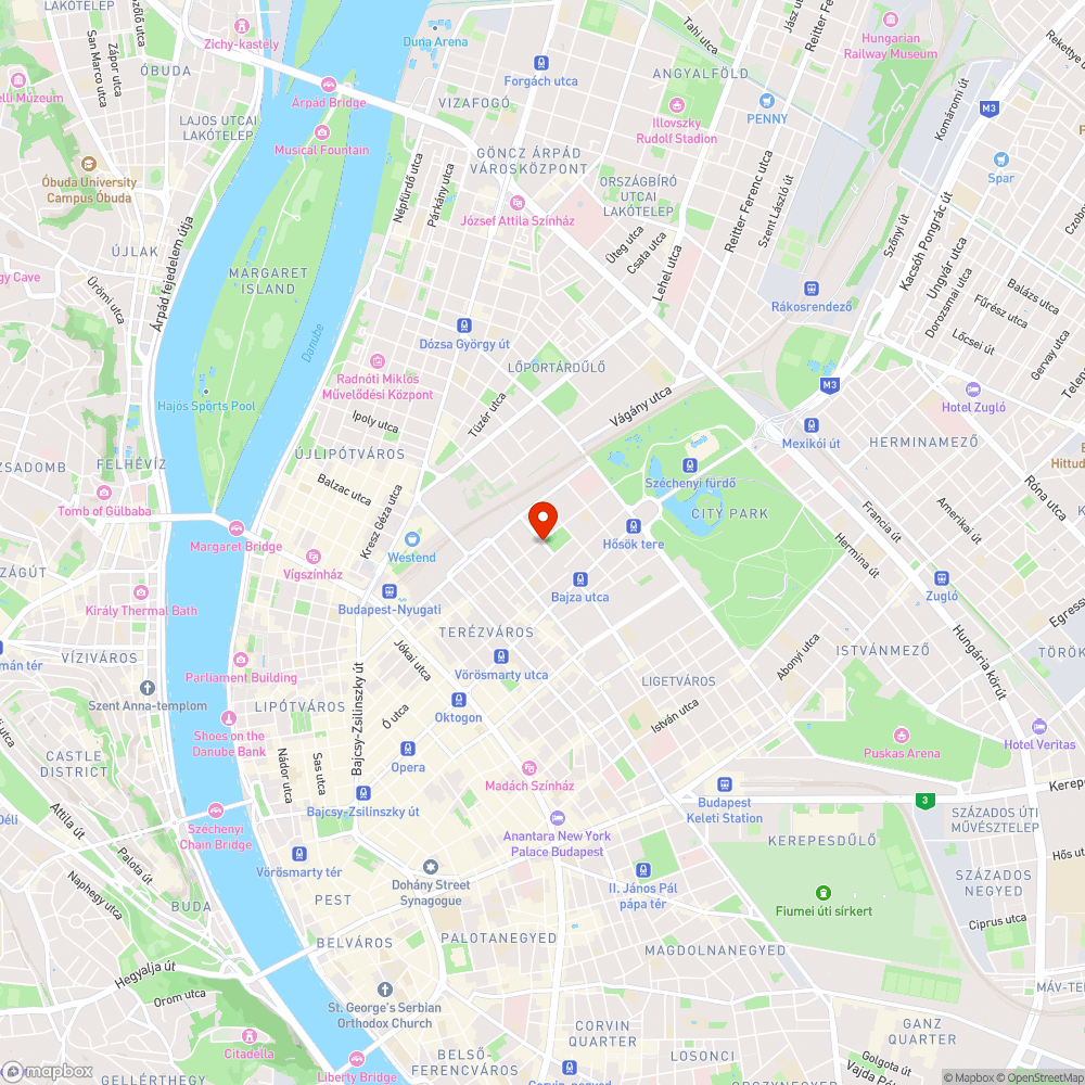 Kátyú a Bajza utcában a Szondi utcai lámpánál bejelentés helye