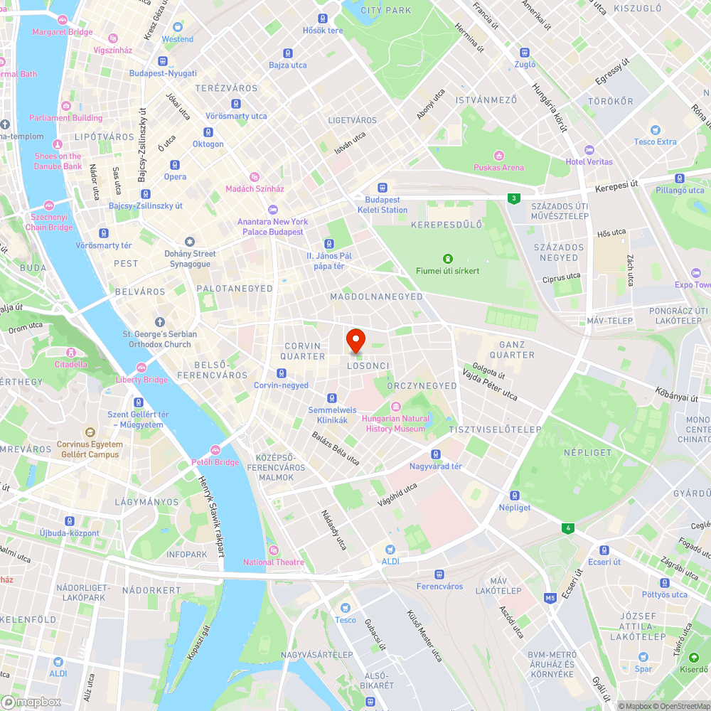 Kátyú a Práter u. 59. Molnár Ferenc tér találkozásánál bejelentés helye