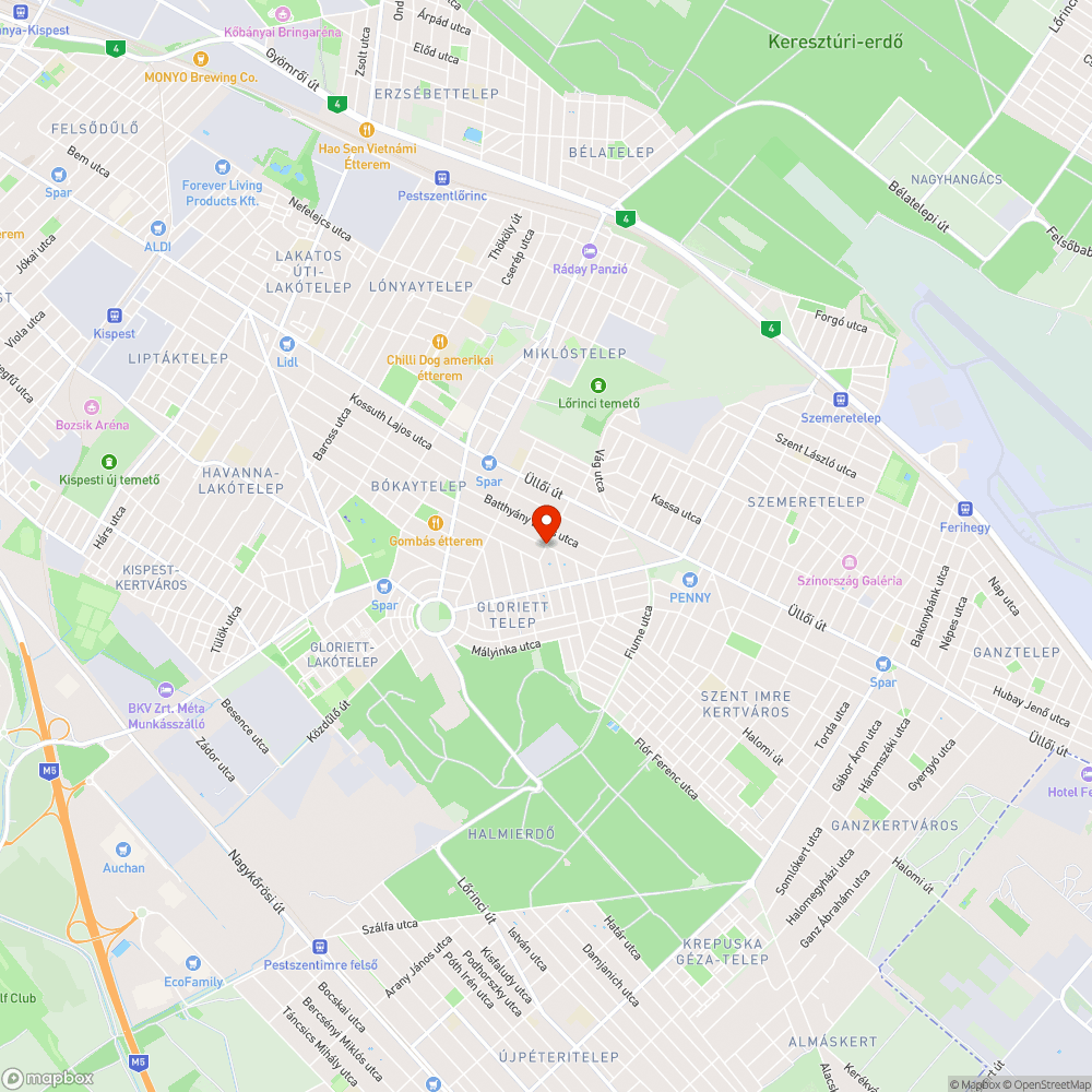 Kátyú bejelentés helye