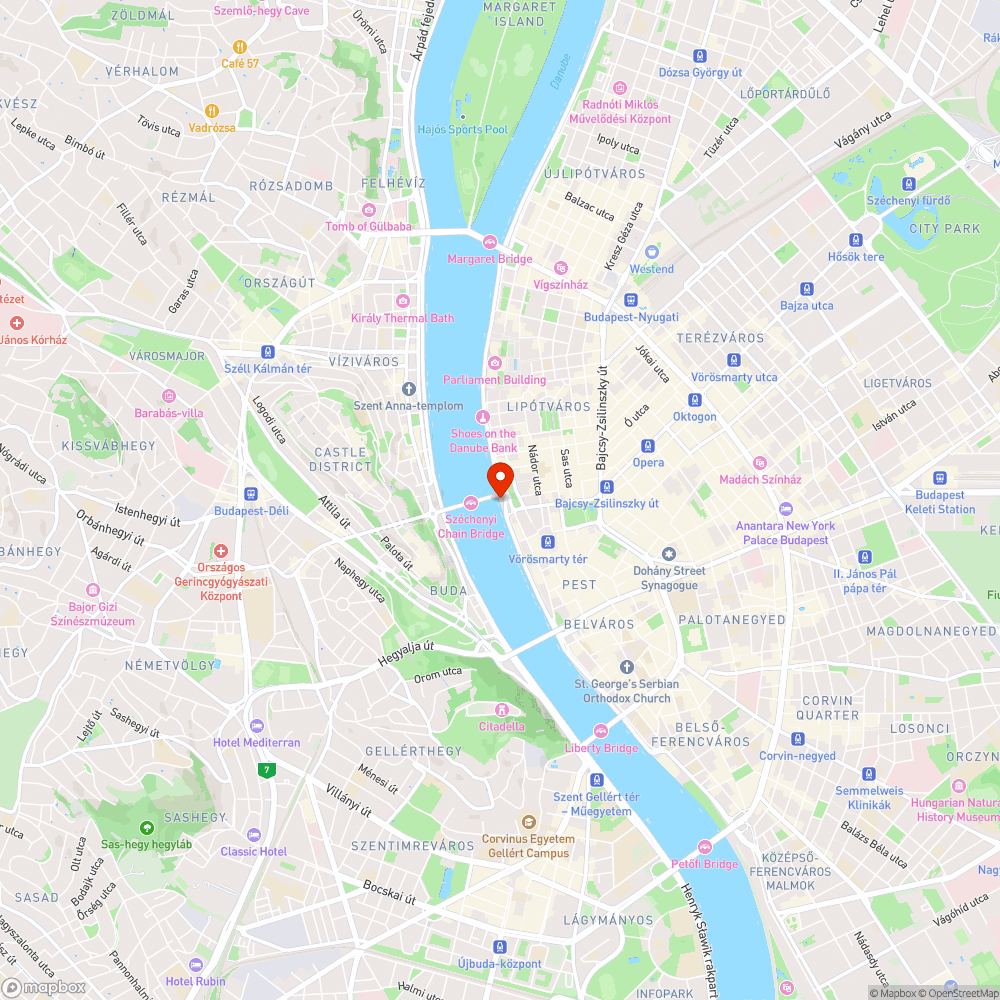 Összefirkált mederfal a Láchíd pesti hídfőjénél bejelentés helye