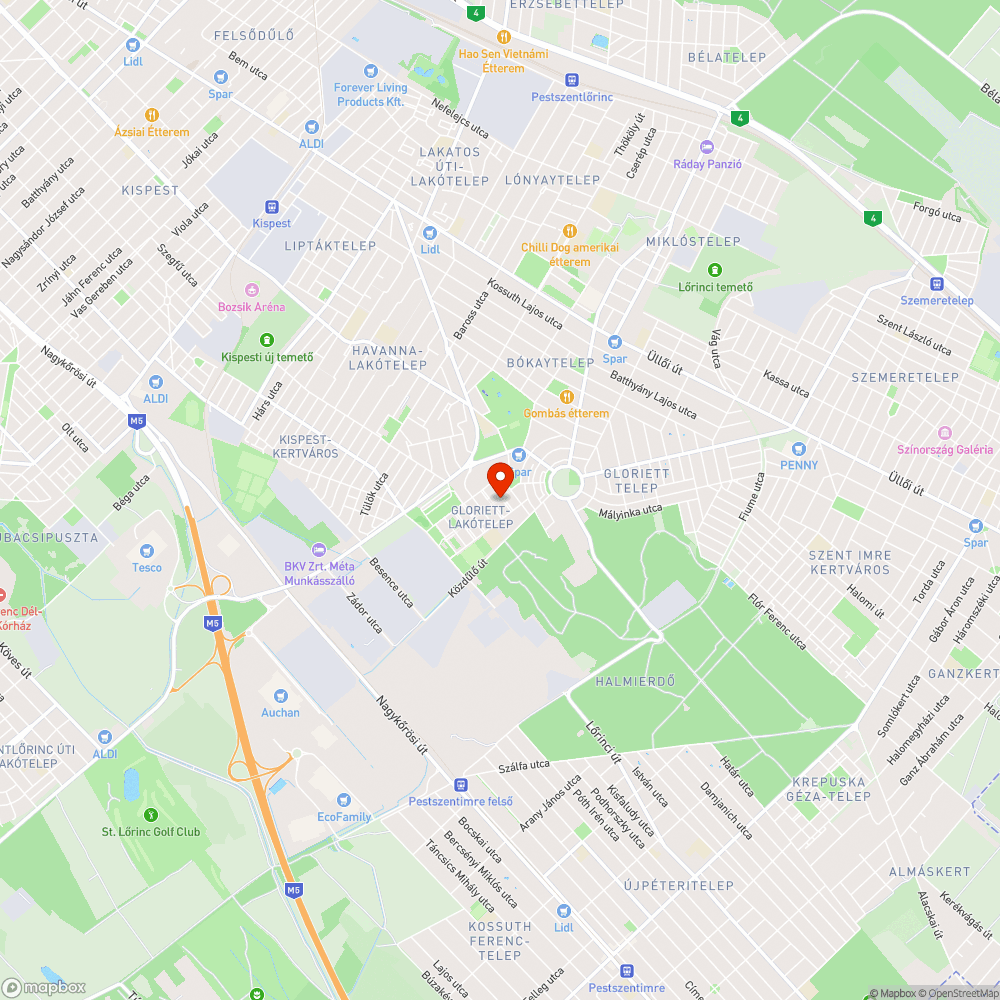 Szemét a Gloriett lakótelepen bejelentés helye