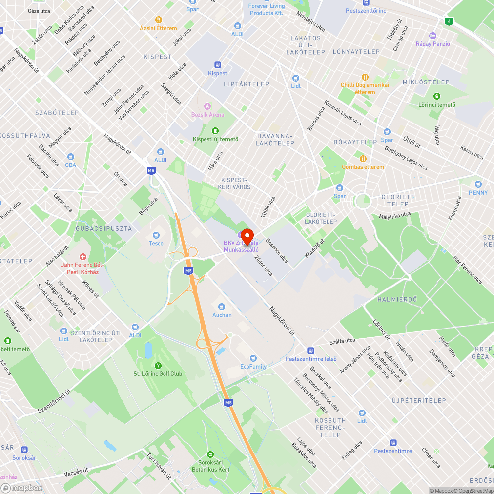 Méta utca-Zádor utca csomópont Zádor utca felől bejelentés helye