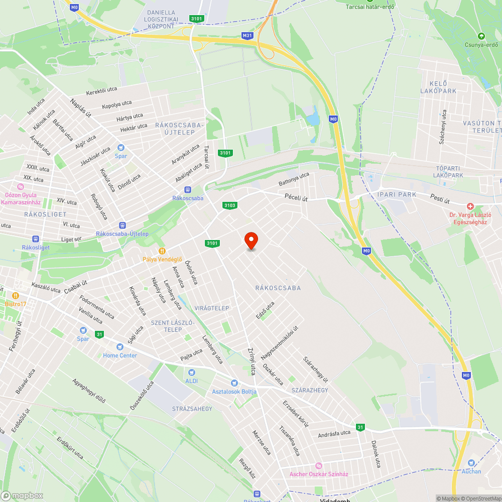 Kátyú bejelentés helye