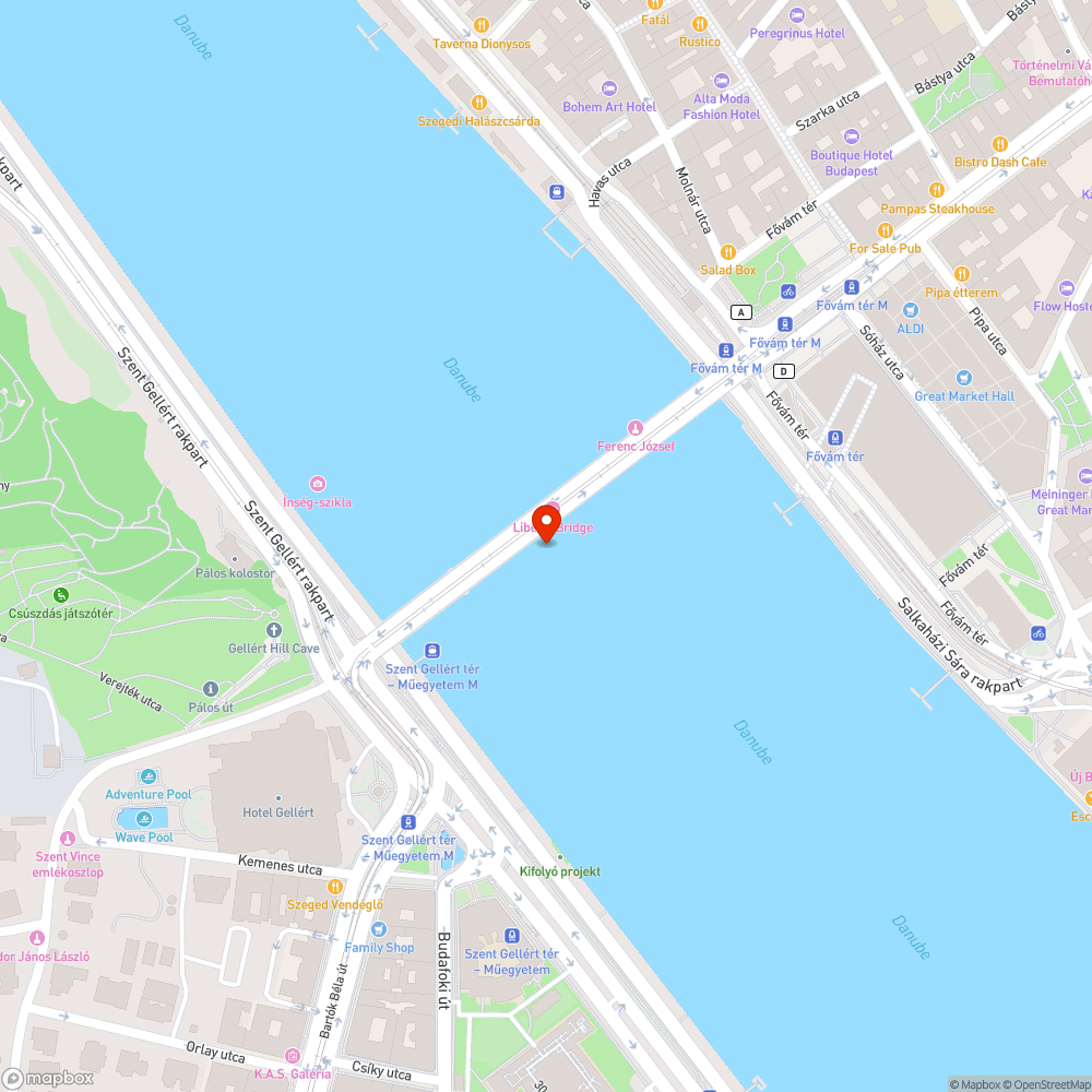 Összefirkált Szabadság híd bejelentés helye