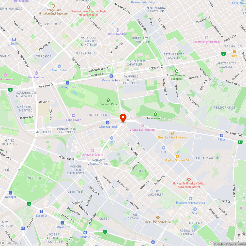 Úthibák bejelentés helye