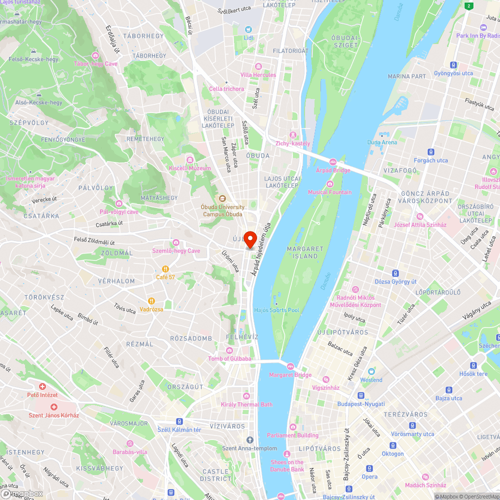 Kolosy tér - lámpahiba bejelentés helye