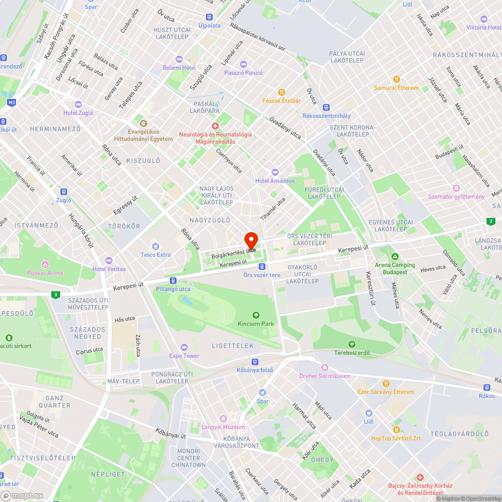 Kátyúk bejelentés helye