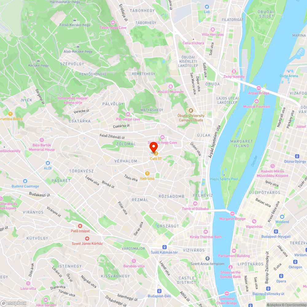 Ferenchegyi út, kátyú bejelentés helye