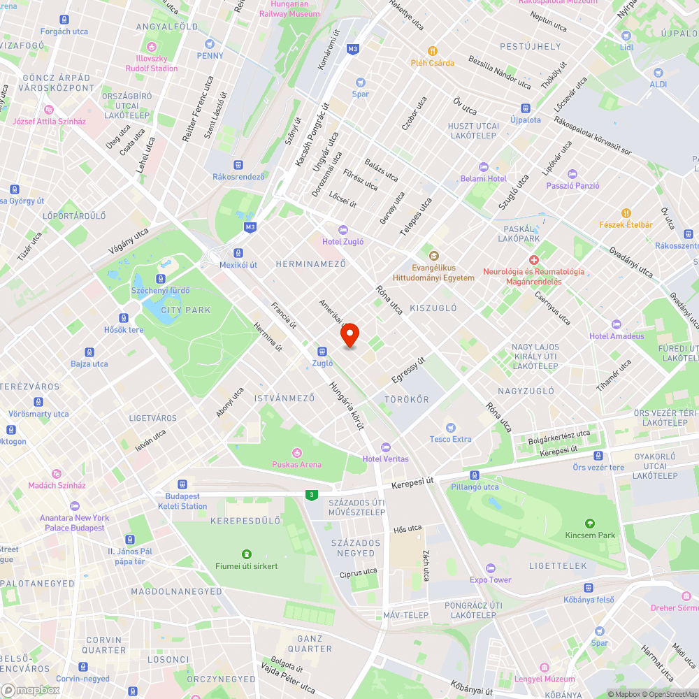 Kátyúk a Columbus utcában bejelentés helye