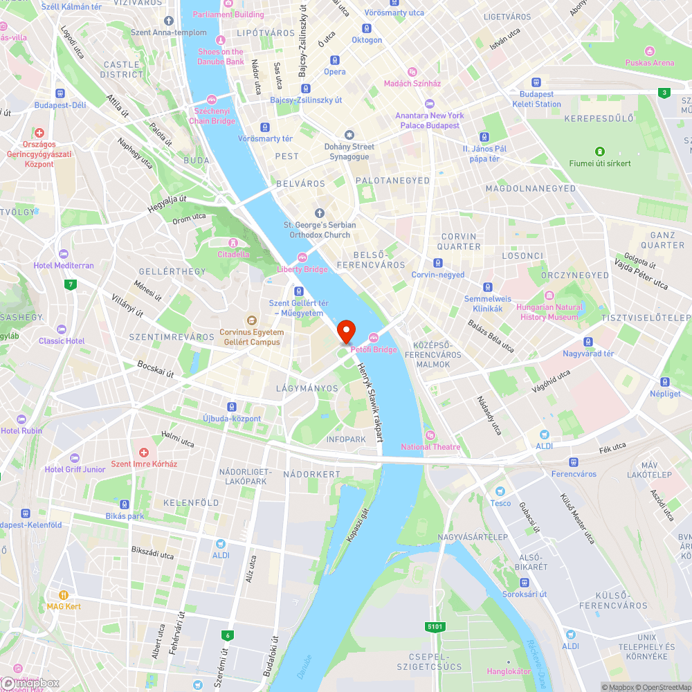 Műegyetem rakparton tovább a Pázmány sétányra bejelentés helye