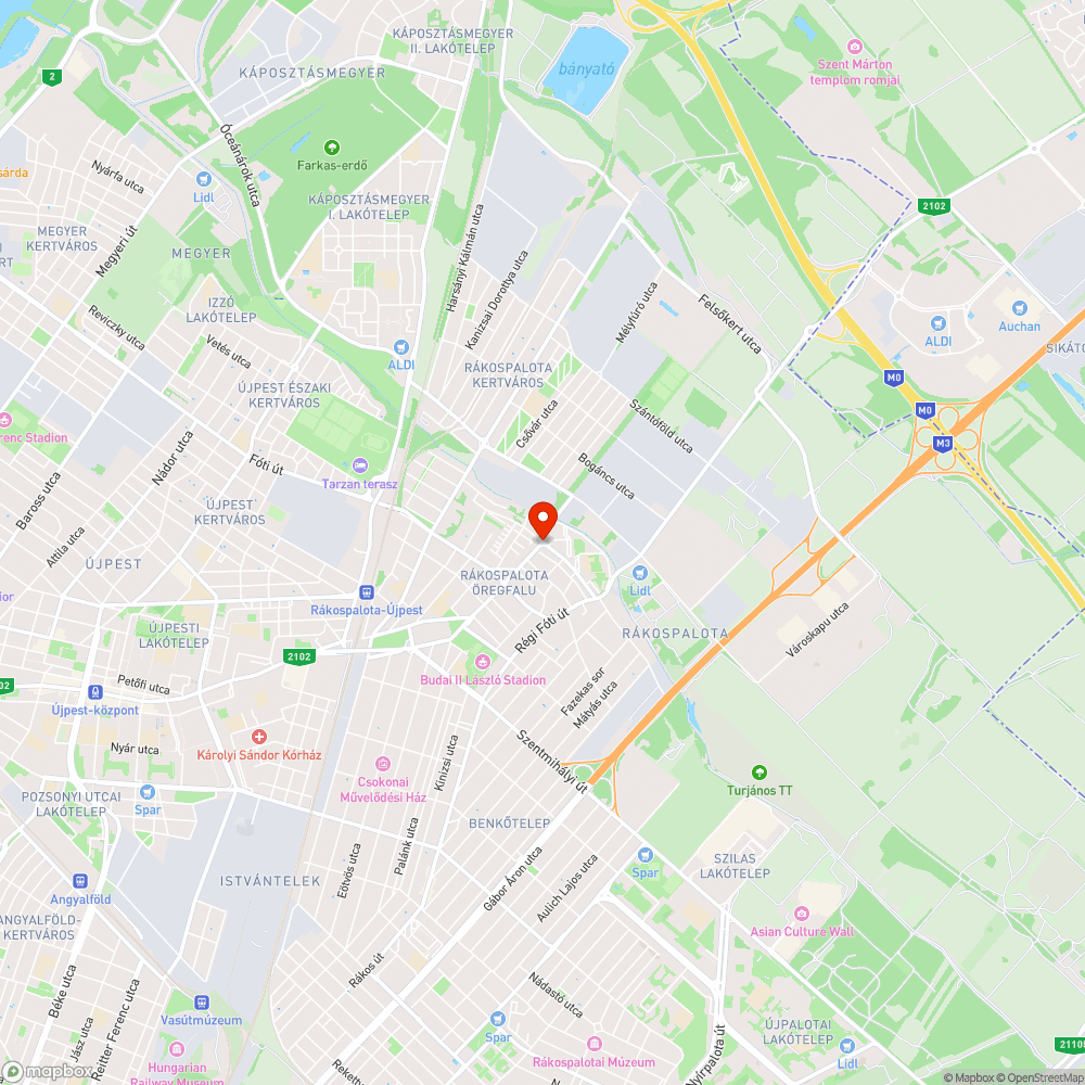 Lekopott kerékpáros átkelő és hiányzó zebra bejelentés helye