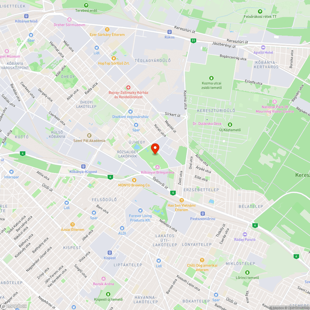 Balesetveszély a Sportligetben bejelentés helye