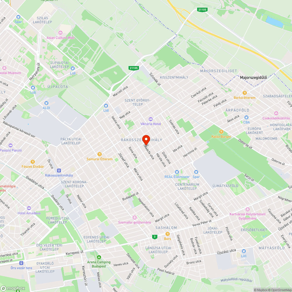 Elhagyott jármű bejelentés helye