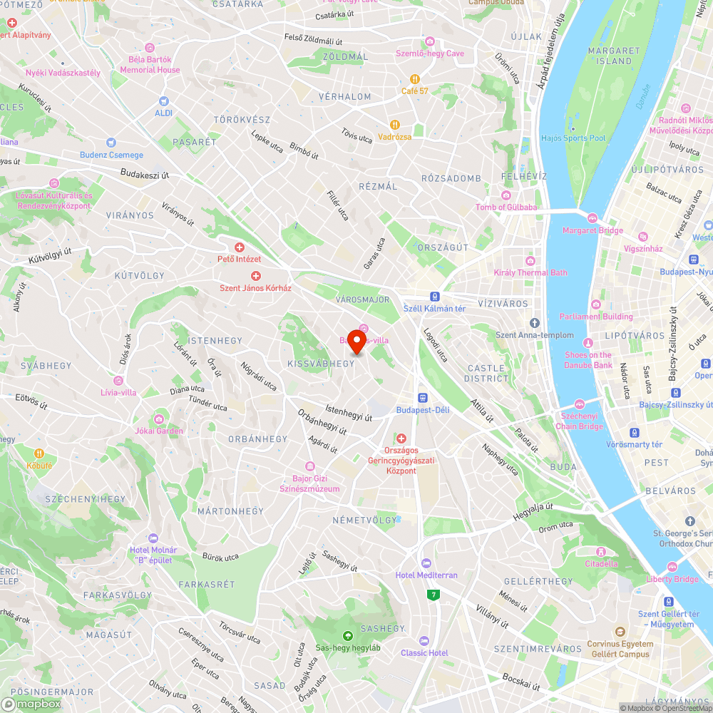 Vízfolyás piros csapból Ráth György - Csaba sarkon bejelentés helye