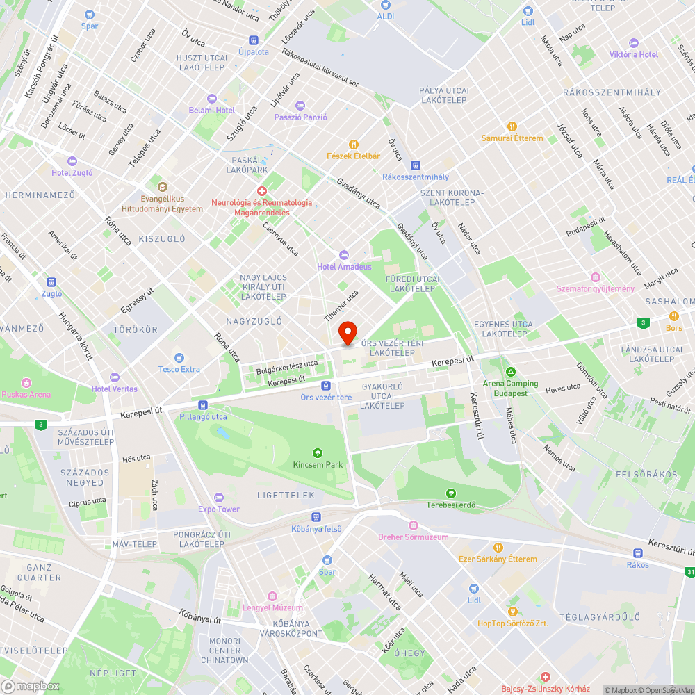 Életveszélyes Örs Vezér tér-i gyalogos átkelőhely bejelentés helye