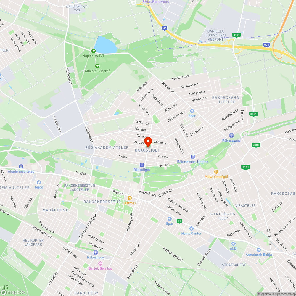 Autók által eltorlaszolt járda bejelentés helye