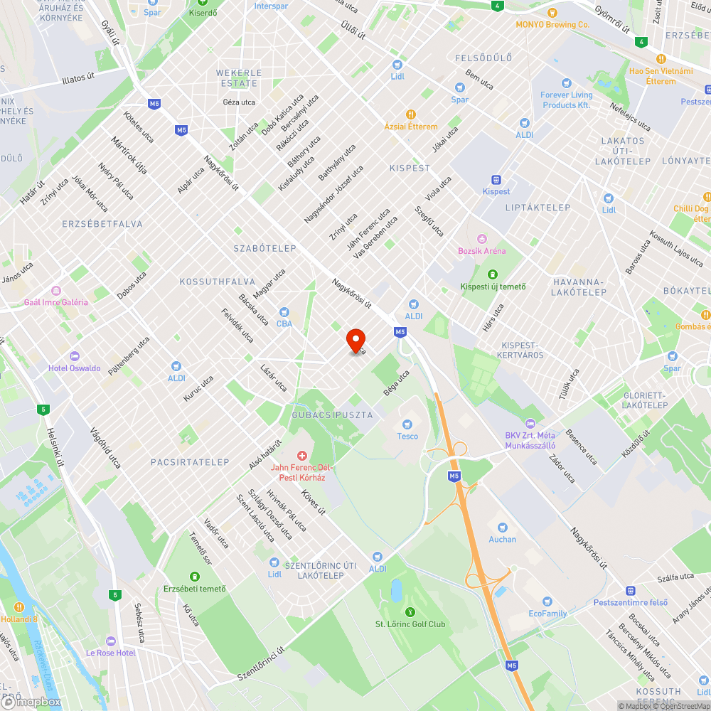 Cserben hagyott kátyú bejelentés helye