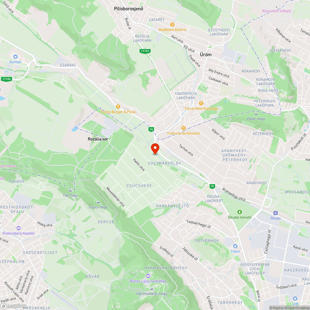 Sár, kátyú bejelentés helye