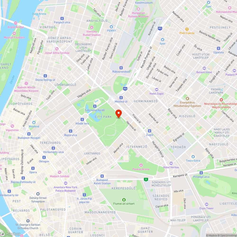 Városligeti közlekedési park bejelentés helye