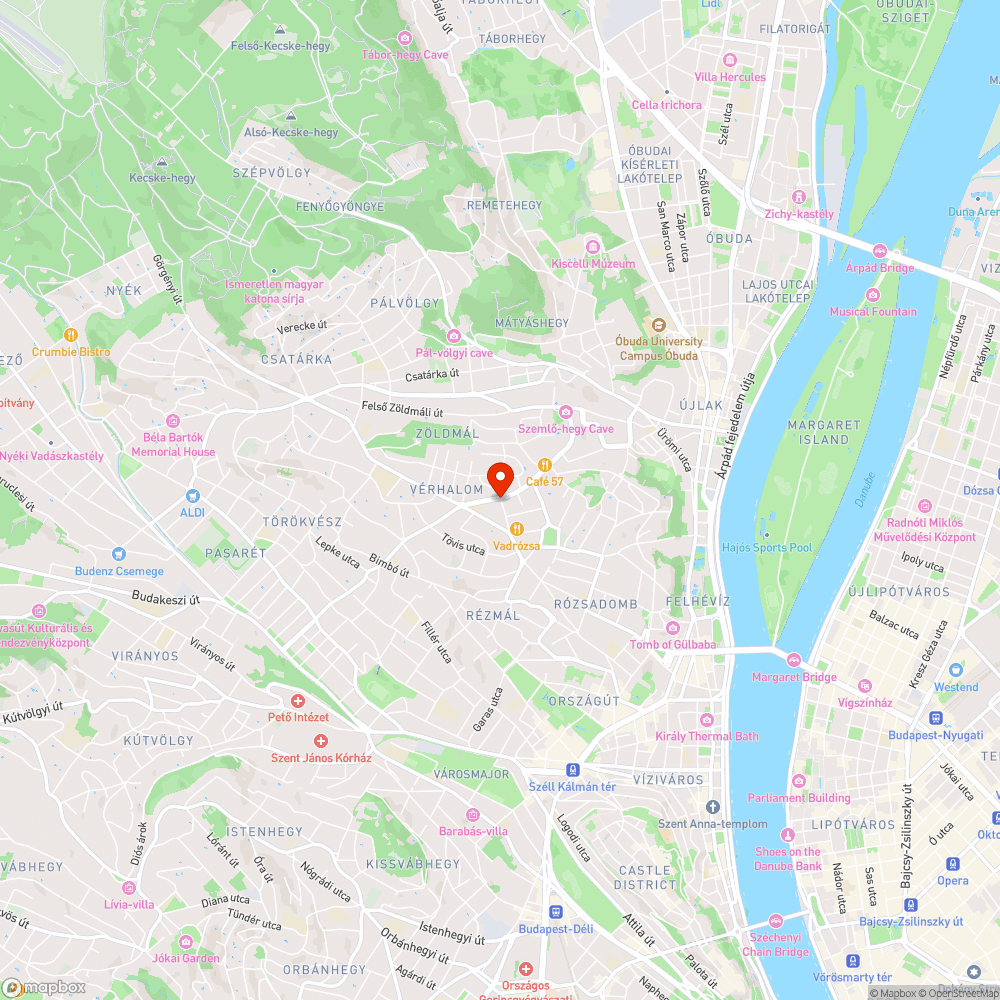 Életveszélyes gyalogátkelő a II. kerületben bejelentés helye