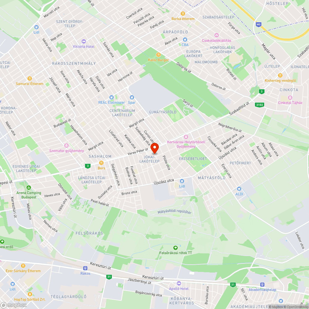 Kátyúk a Barbara utcában II. bejelentés helye