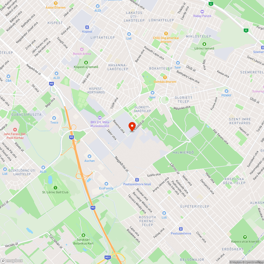 kátyú a Közdűlő utcában bejelentés helye