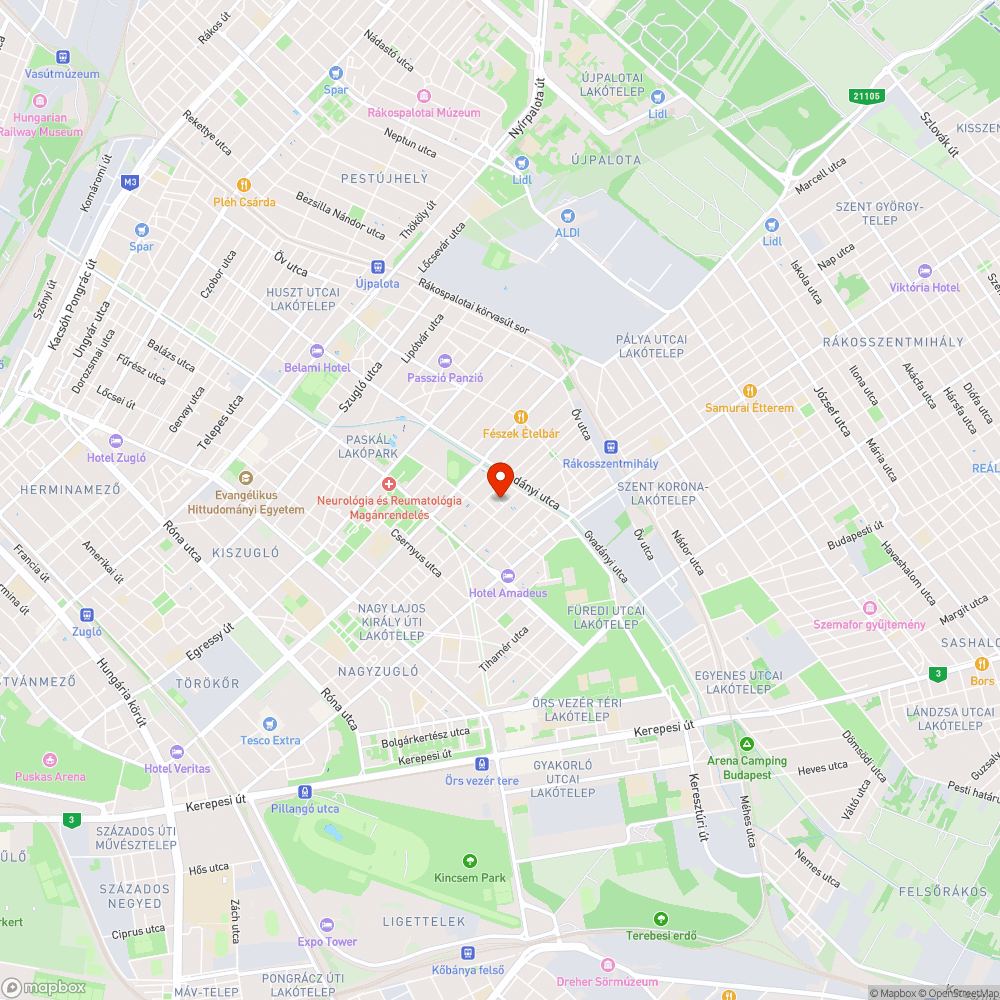 Nyereg utca kátyú bejelentés helye