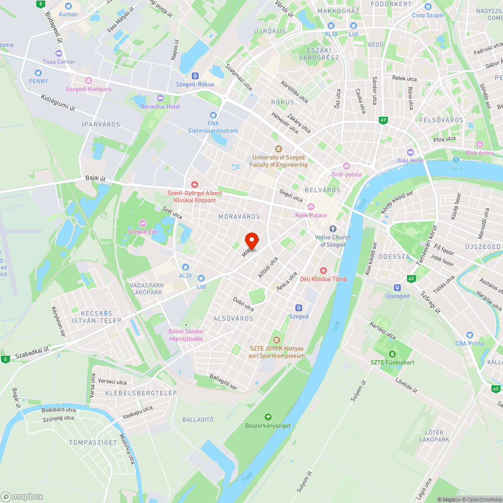 Szemétprobléma-kukahiány Móraváros, Alsóváros bejelentés helye