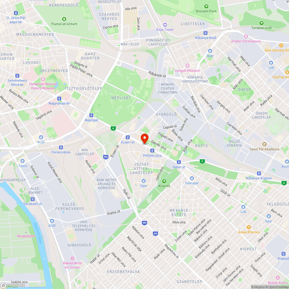 Csatornafedél süllyedés az Üllői út-Somfa köz kereszteződésnél bejelentés helye