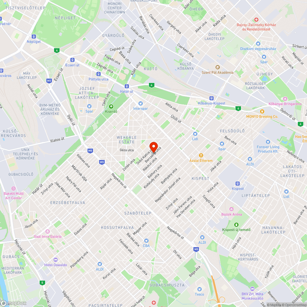 Kátyúk bejelentés helye