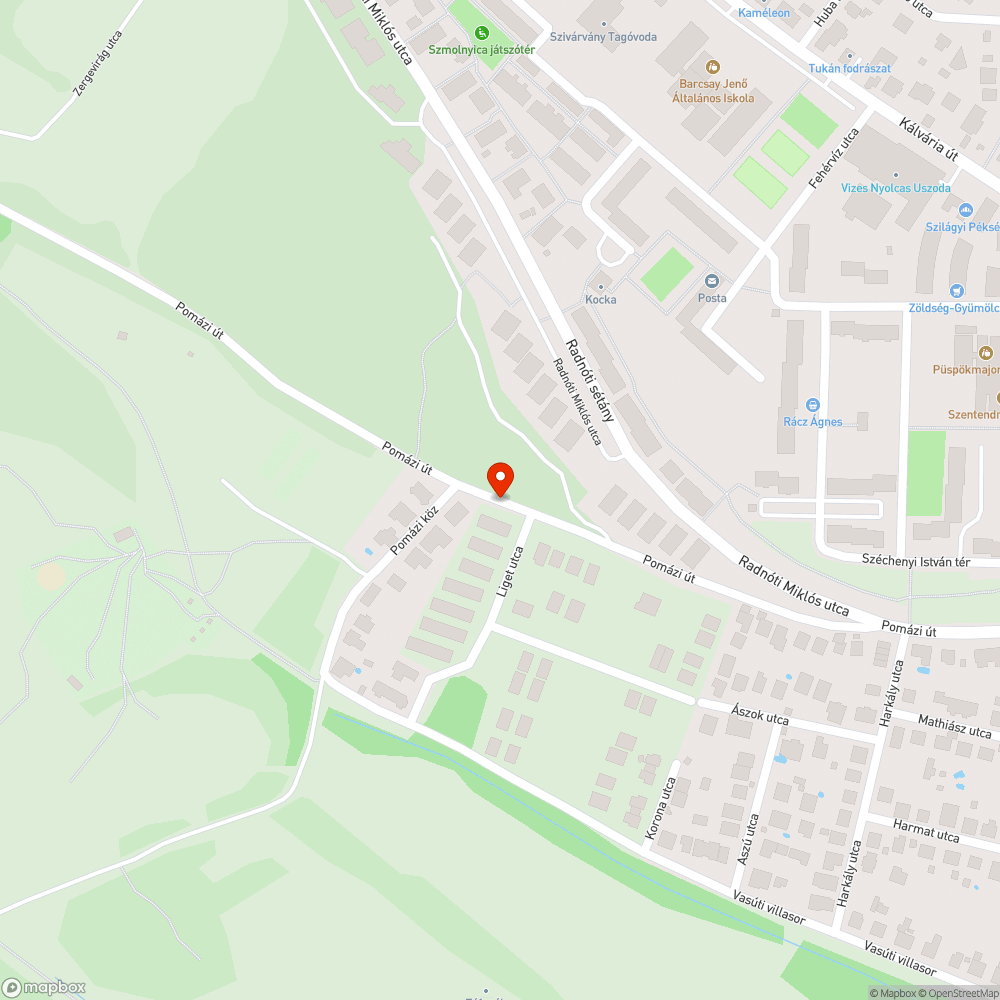 Nem szabványos "fekvőrendőr" bejelentés helye