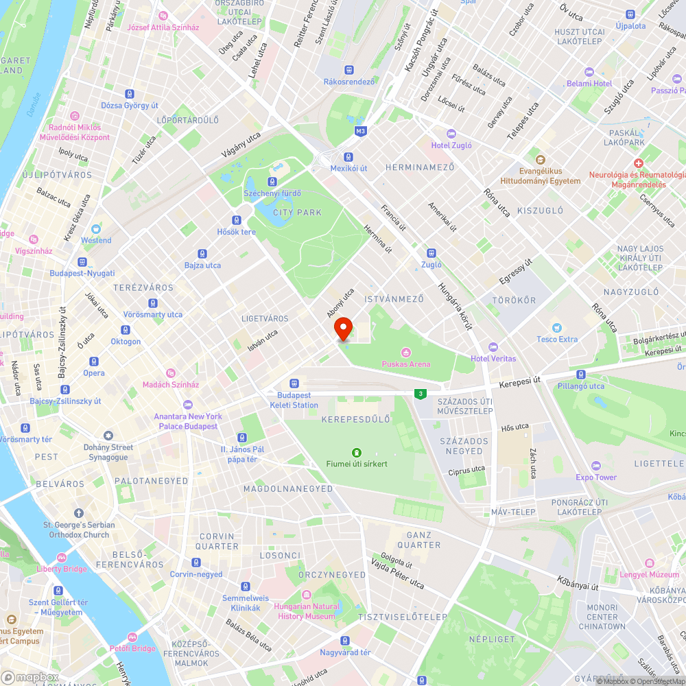 Kátyú az Istvánmezei úton bejelentés helye