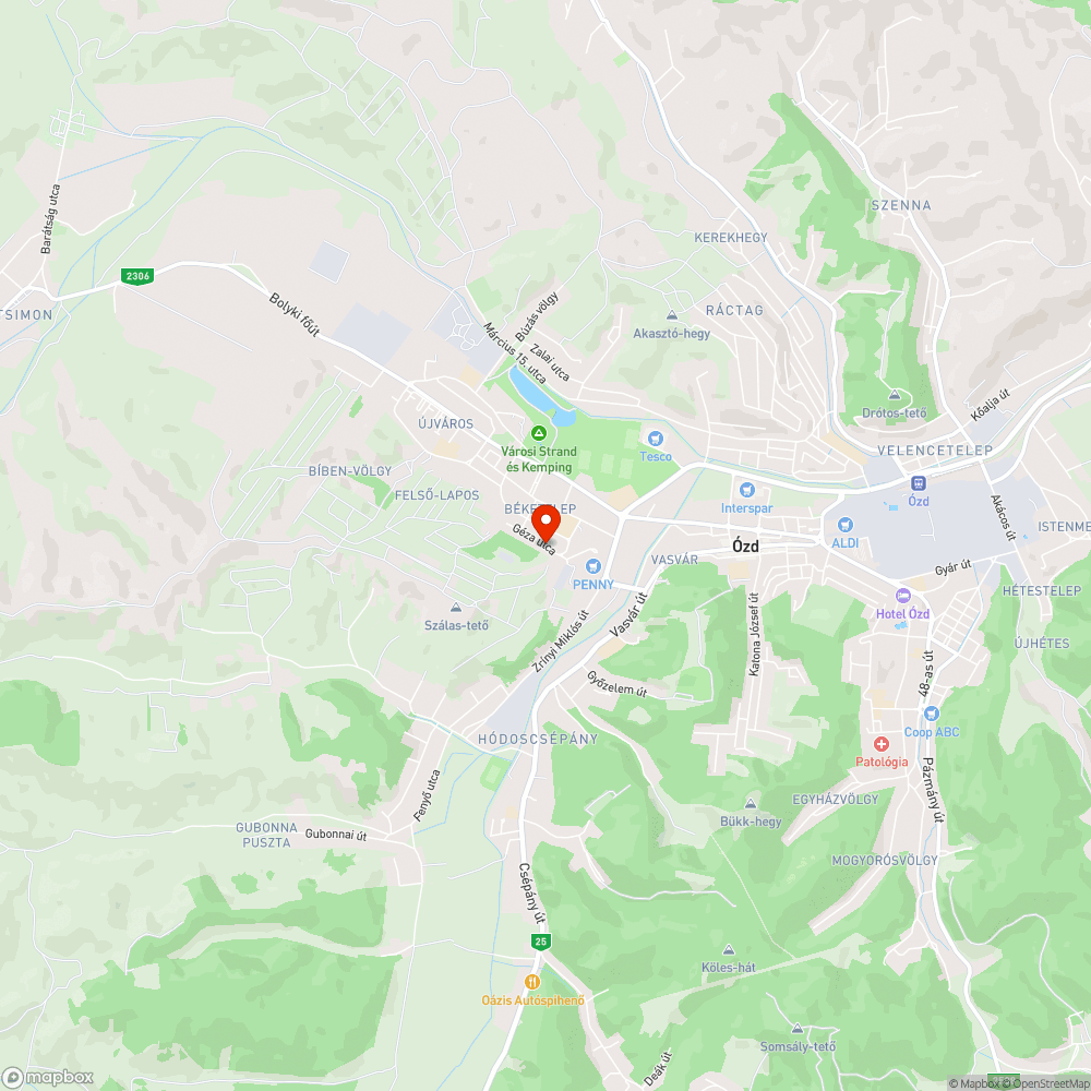 Géza úti kátyú bejelentés helye