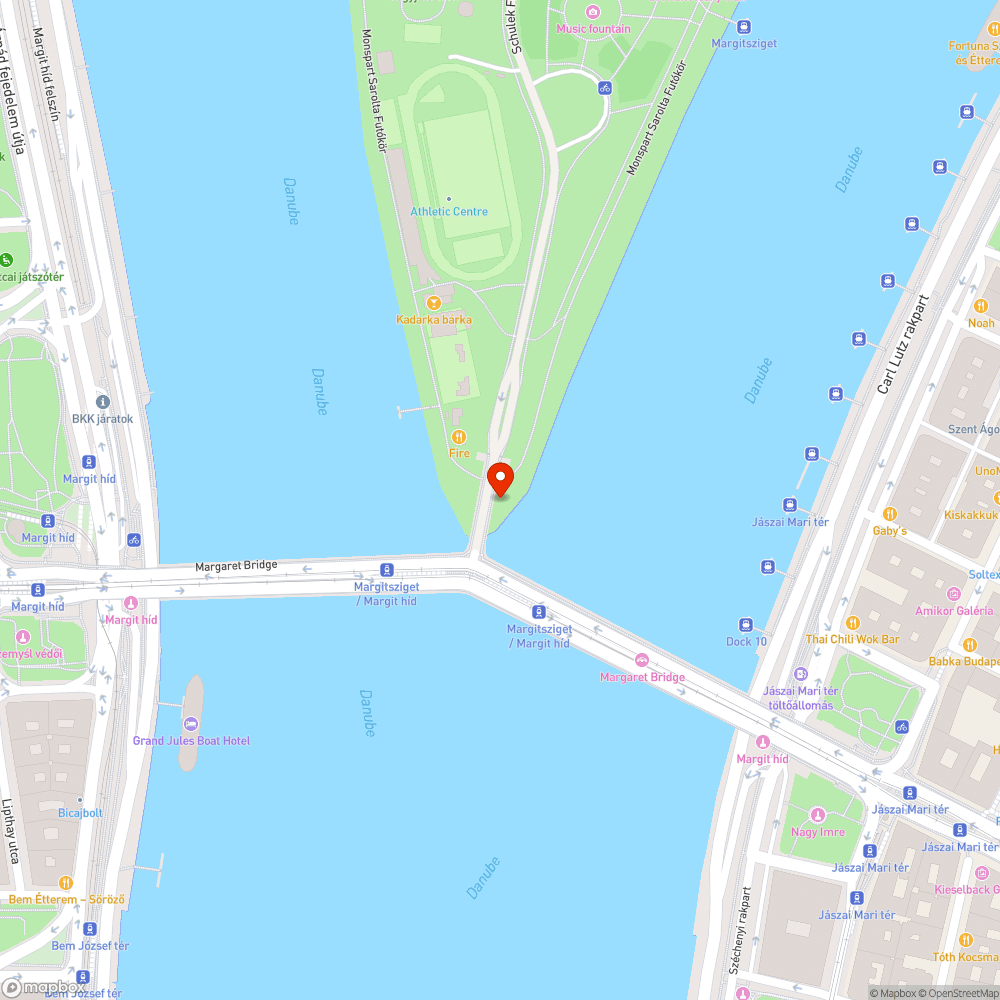 Szilánkok a Margitszigeten bejelentés helye