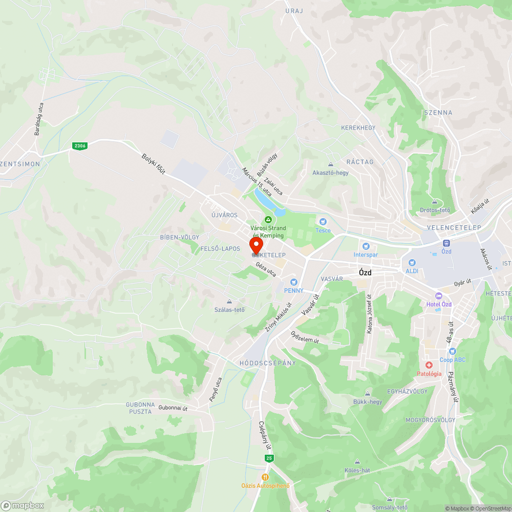 Elhagyatott autó bejelentés helye