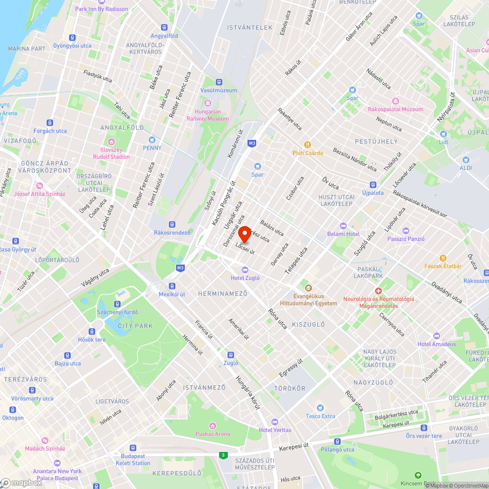 Az úton enyésző gépjármű bejelentés helye