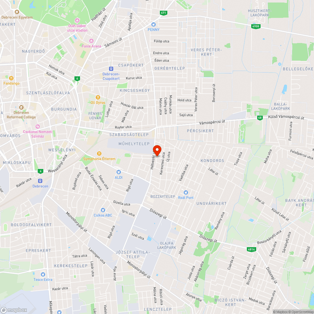 AZ ÖRÖK SÖTÉTSÉG UTCÁI bejelentés helye