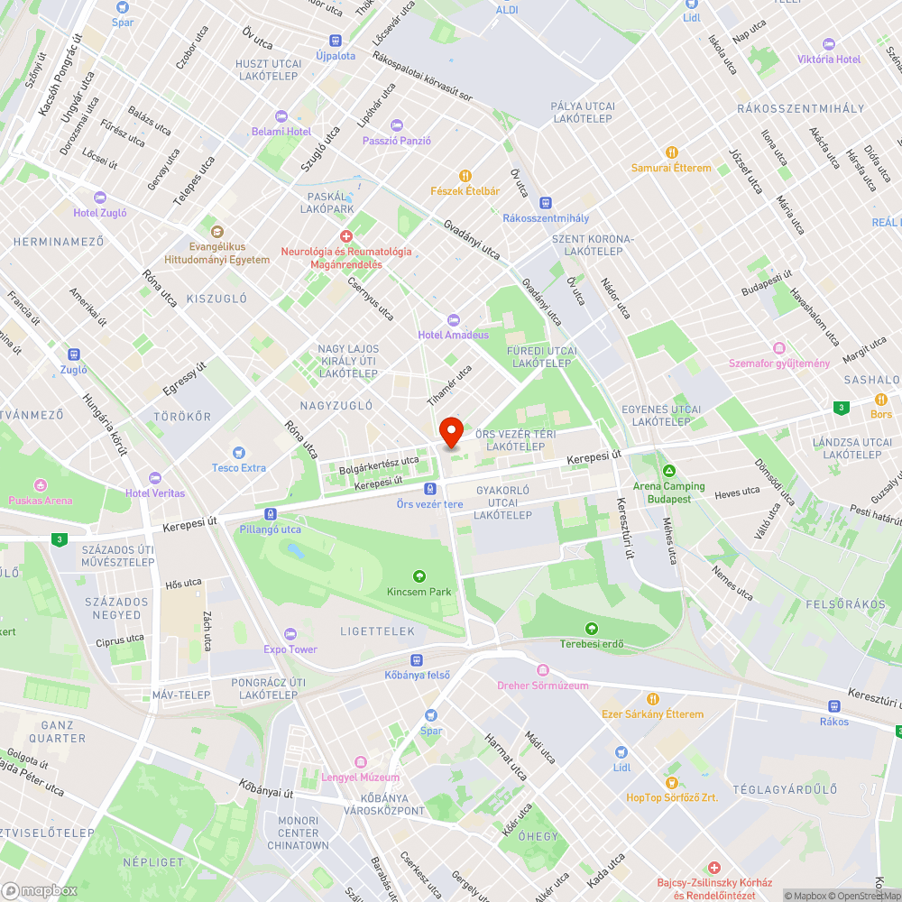 Tanulójárat és BKK futár bejelentés helye