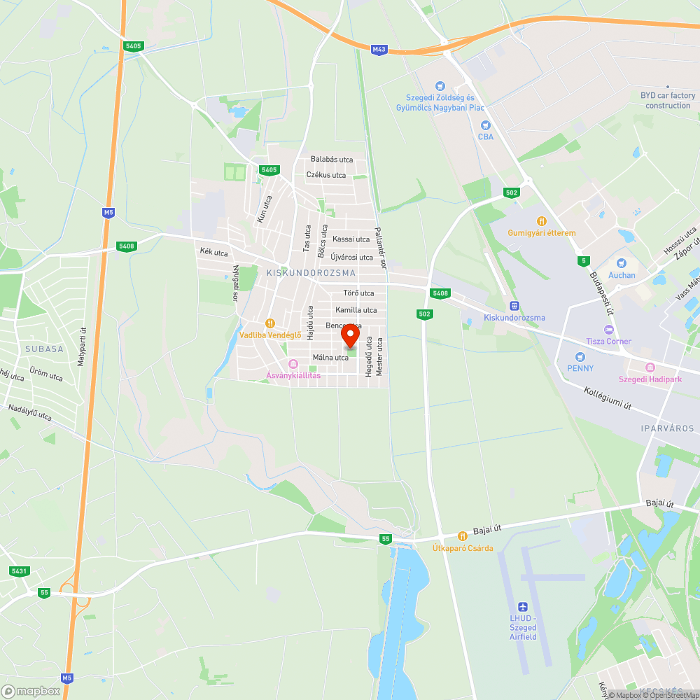 Kiszáradt fák Dorozsmán! bejelentés helye