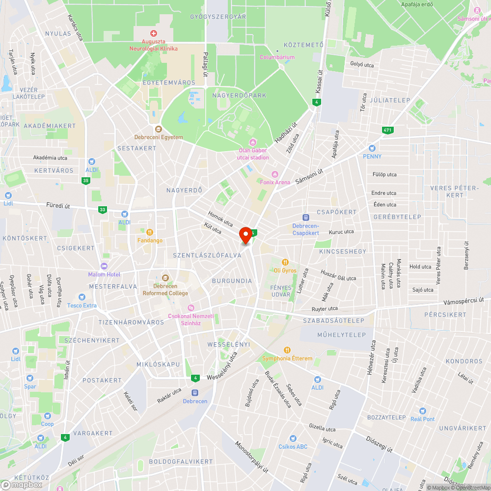 Kátyú bejelentés helye