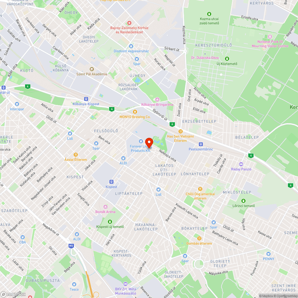 Elhagyott autó bejelentés helye