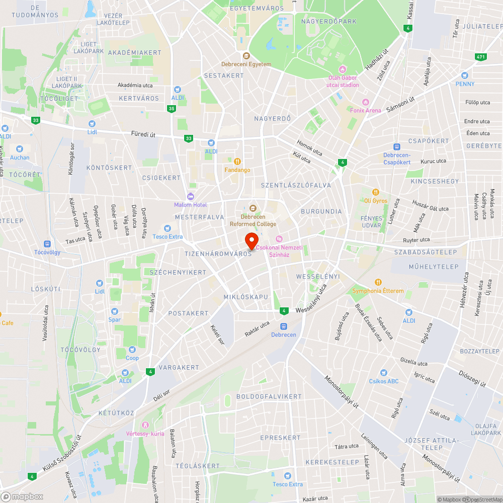 Belvárosi szemét bejelentés helye