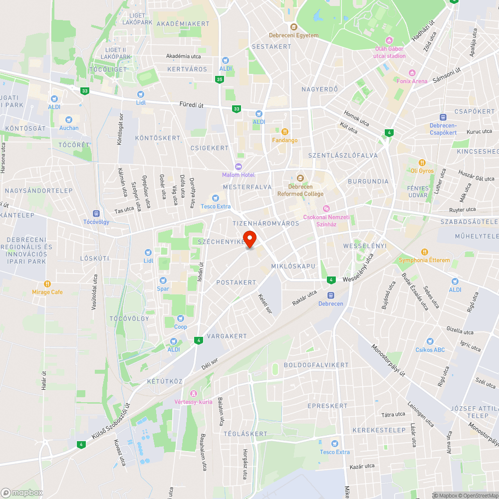 Széchenyi utcai szemetes járda bejelentés helye