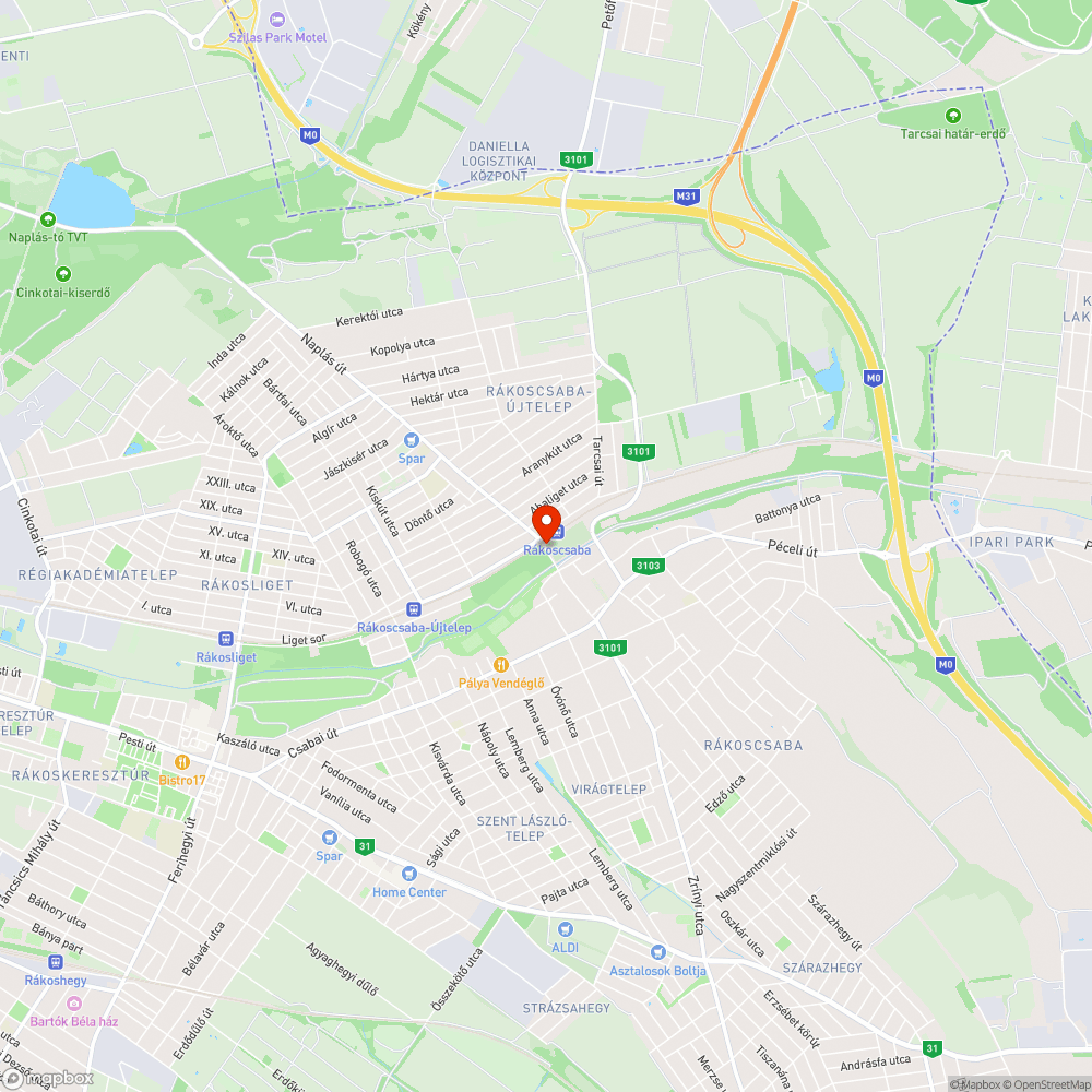 Megrongált utcanévtábla - Rákoscsaba utca bejelentés helye